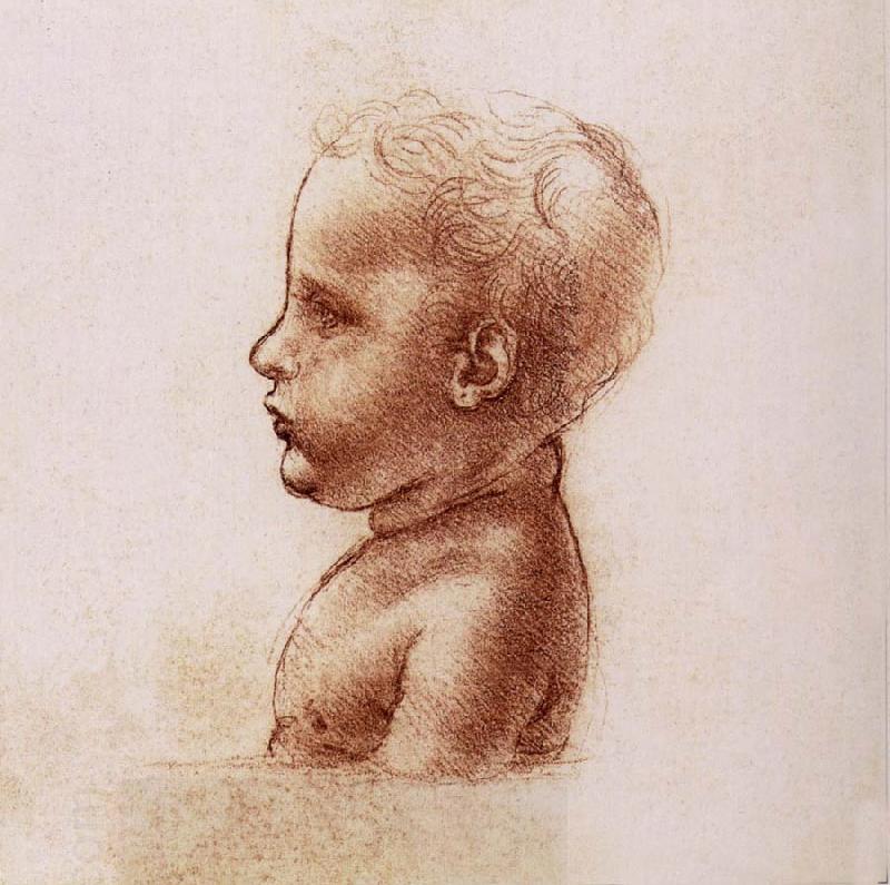 LEONARDO da Vinci Profile of a child China oil painting art